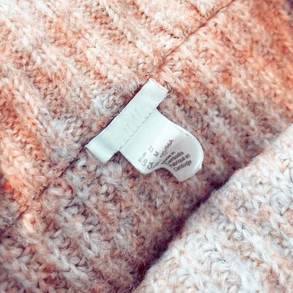 H&M Pink Chunky Wool Blend Off Shoulder Carmen Pullover Sweater Size M - Picture 4 of 7